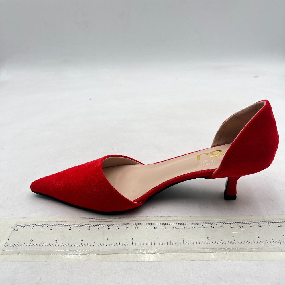 FSJ Red Pointed Toe Heels